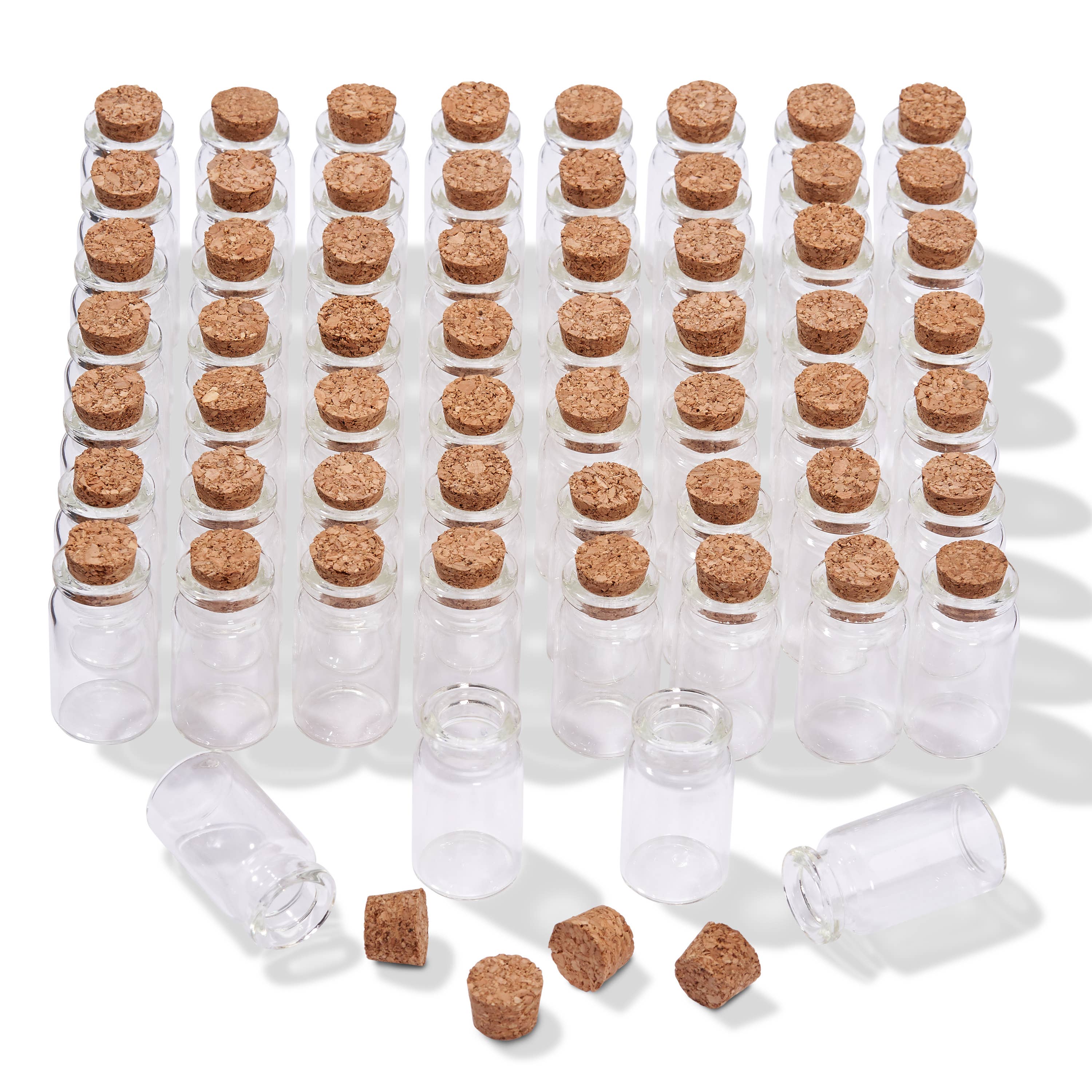 The Twiddlers - Vente Cadeaux pour invités - 60 mini pots en verre avec bouchons en liège (7 ml) - The Twiddlers11