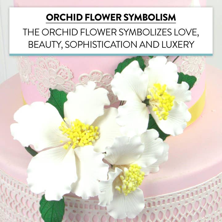 Global Sugar Art – wholesale Artificial flowers – Orchid Sugar Cake Flowers, Camellia Orchid Spray, by Global Sugar Art, White1