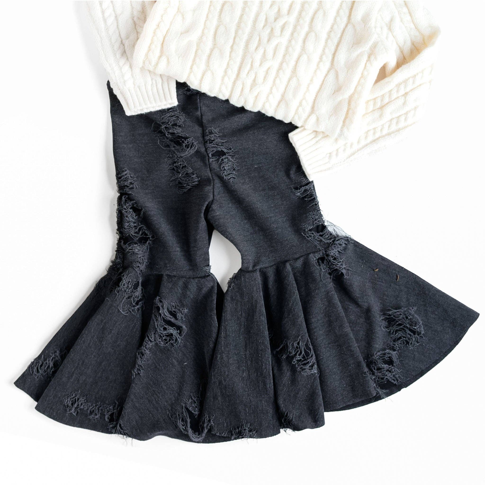 Tiny toes Baby Co - Wholesale Pants - Baby - Distressed Denim Inspired Baby Bell Bottoms7