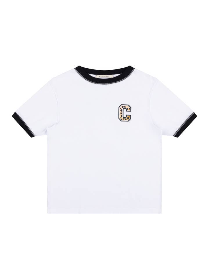 Etre Cecile Varsity Cheetah Ringer T-Shirt for wholesale by Être Cécile