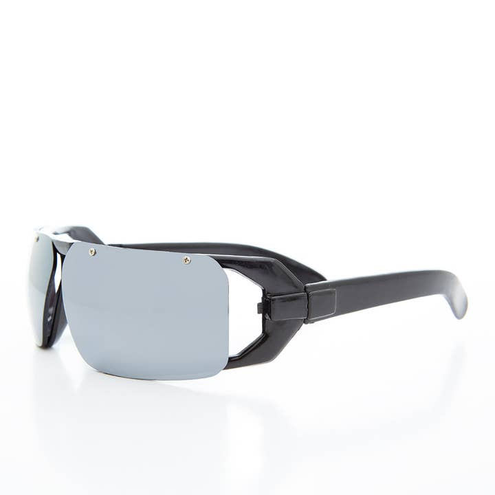 SUNGLASS MUSEUM - Vendita all'ingrosso Occhiali da sole - Unisex - Occhiali da sole futuristici Mirror Lens Wrap anni '80 - Worley