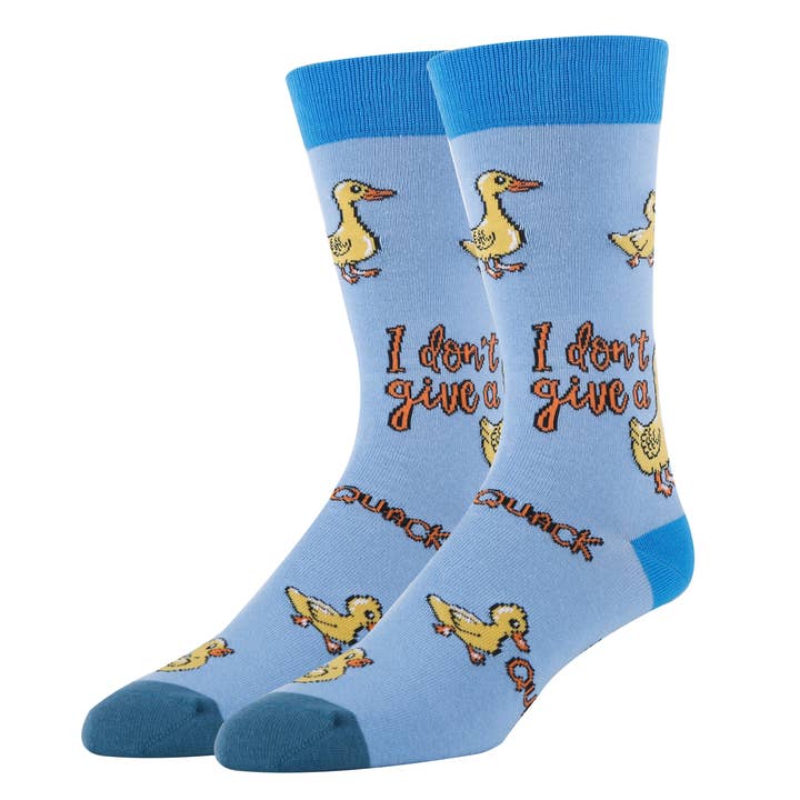 Quack | Men's Funny Cotton Crew Socks for wholesale by Oooh Yeah/Sock It Up/Oooh Geez Slippers