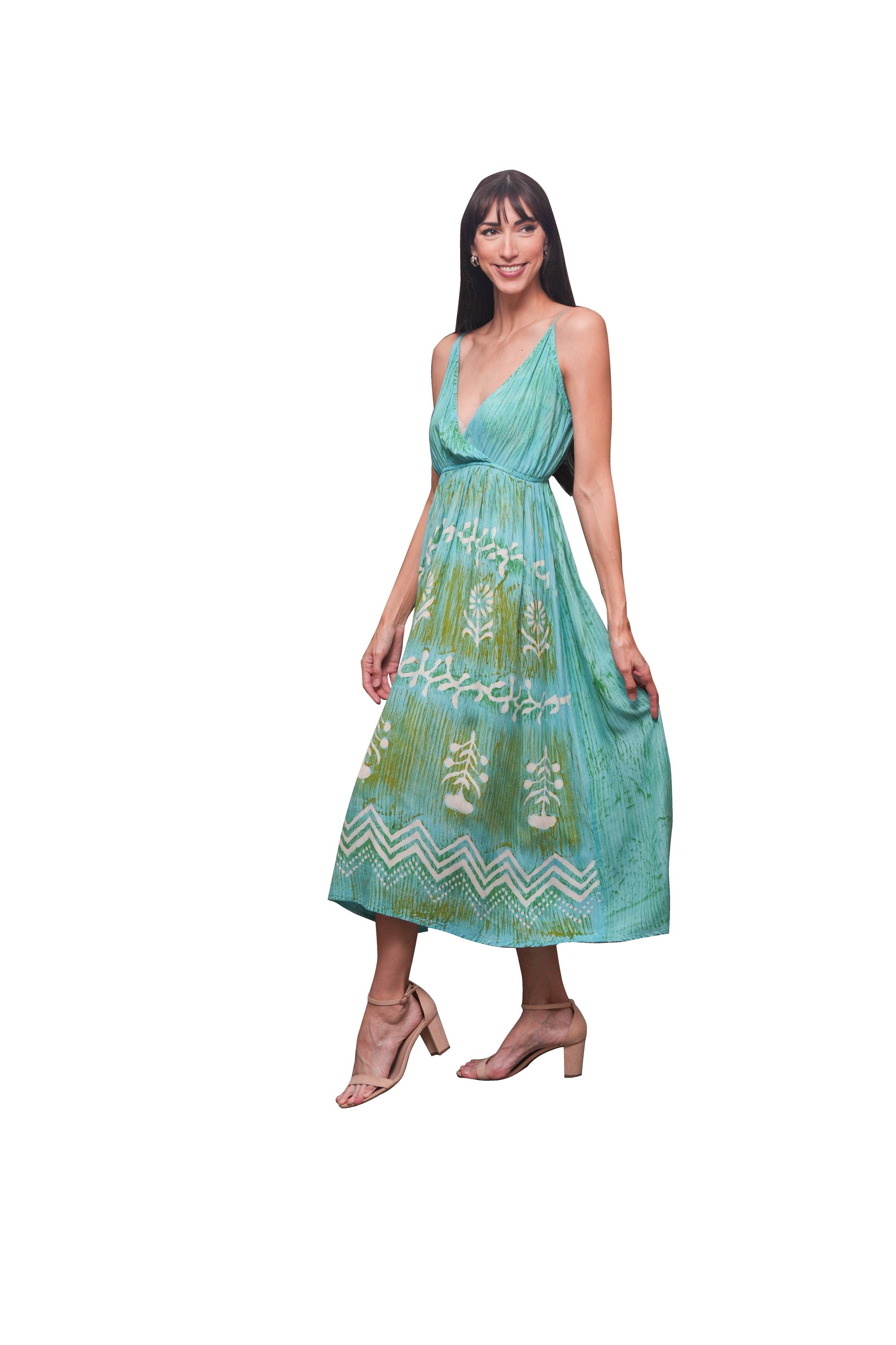 Sacred Threads - Wholesale Dress - Women's - Teal Tranquility Maxi Dress0