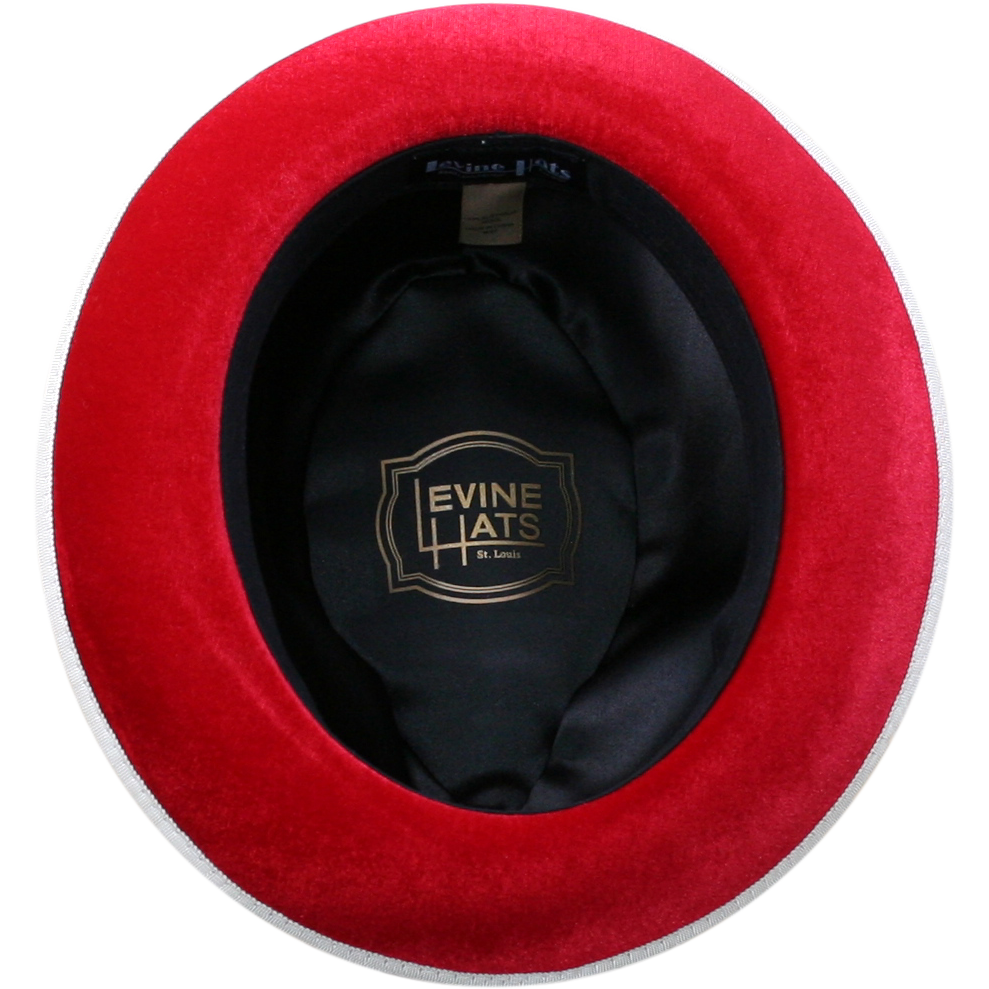 Levine Hat Company – Engroshandel Fedora - Herre – Baron Velvet Rød Bunduld Fedora af Levine Hat Co.6