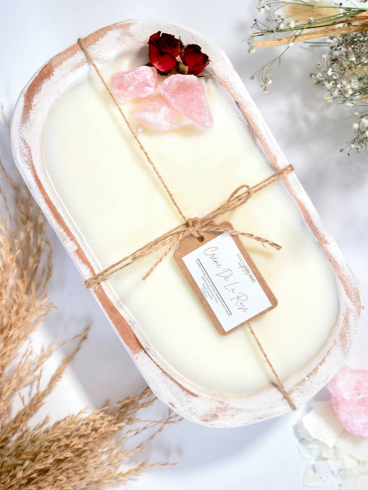 CRÈME DE LA ROSE BOWL for wholesale by Coco Dreams Candle & Co LLC