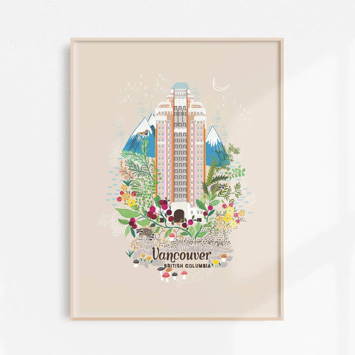 Vancouver Marine Building Art Print for wholesale by Anja Jane