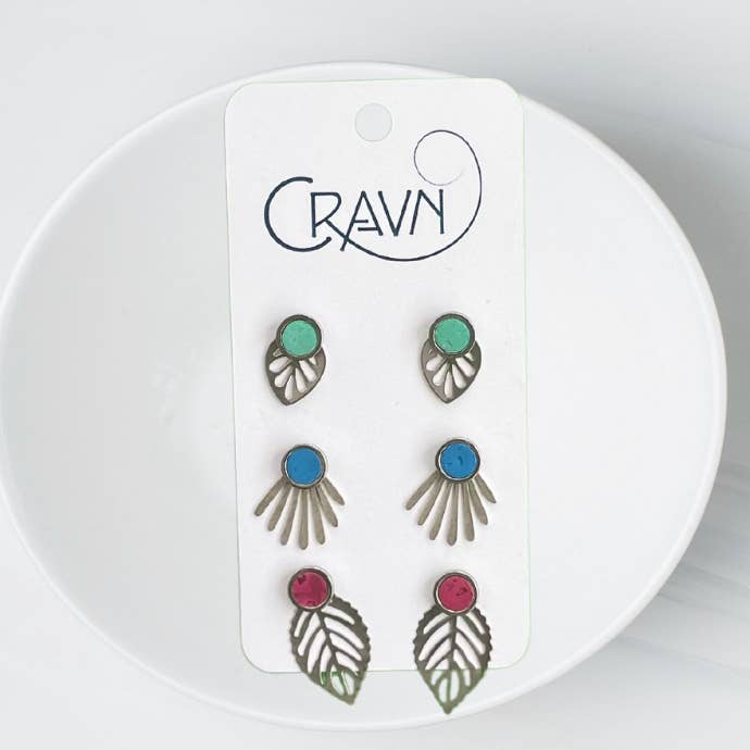 Clous interchangeables argentés - paquet de 3 (Option 2) pour la vente par Cravn Jewelry