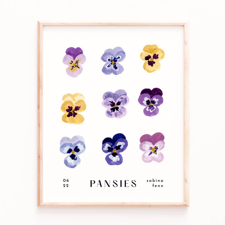 Viooltjes Art Print voor wholesale door Sabina Fenn