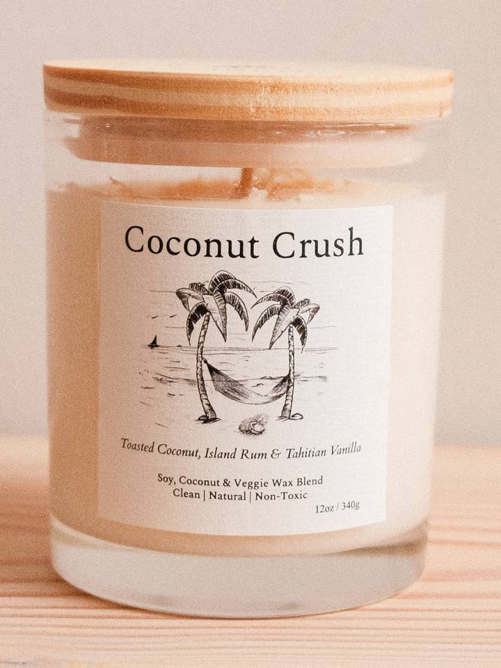 Coconut Crush – Hand-Poured Natural Tropical Beach Candle for wholesale by Tranquil Bliss Candles