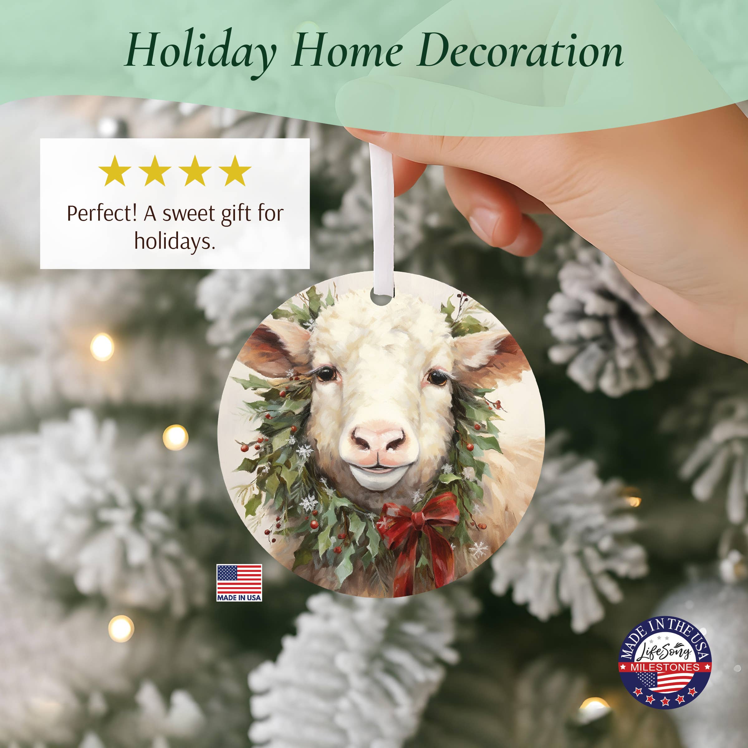 LifeSong Milestones - Wholesale Ornament - Highland Cow Holiday Ornament | Christmas Gift Idea2