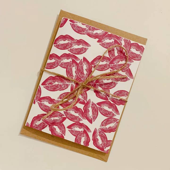 Lip Stick Stain Romantic Card for wholesale by Harmony Heaven Gifts