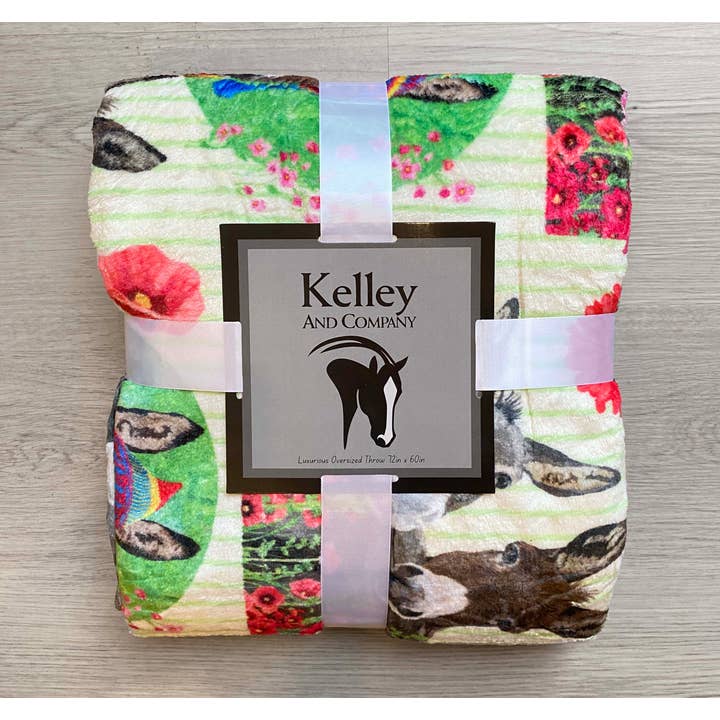 Kelley and Company - Wholesale Throw Blanket - Donkey Garden Throw Blanket