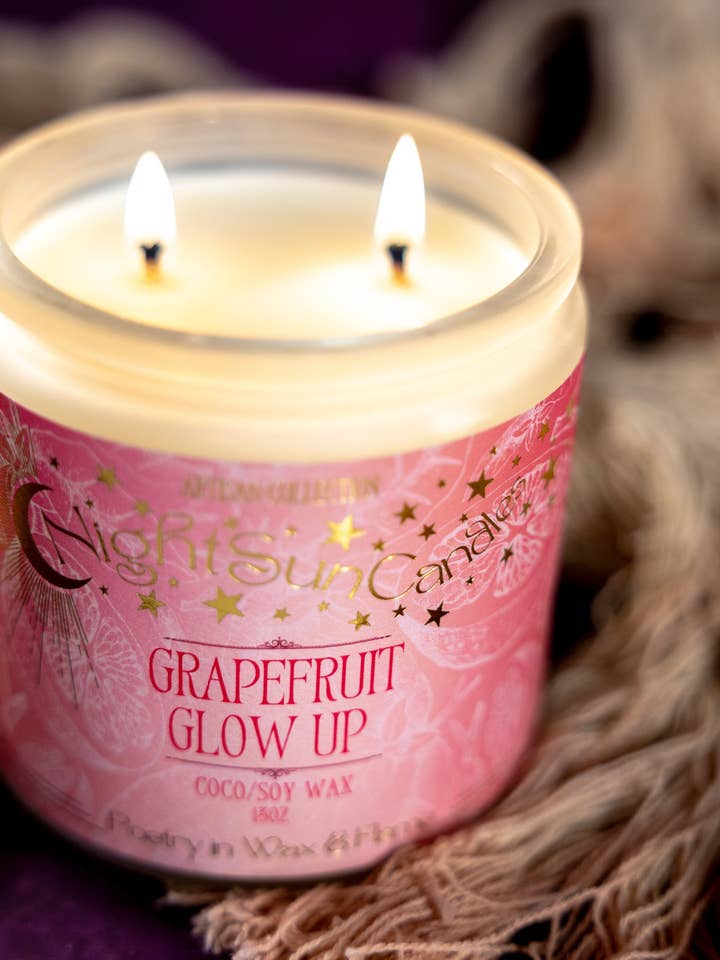 Grapefrugt Glow-Up håndlavede ikke-giftige stearinlys for engroshandel hos Night Sun Candles