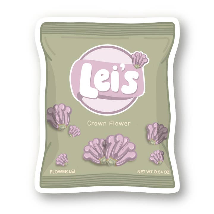 Bag of Lei's Sticker - Crown Flower for wholesale by Hananea Hawaii