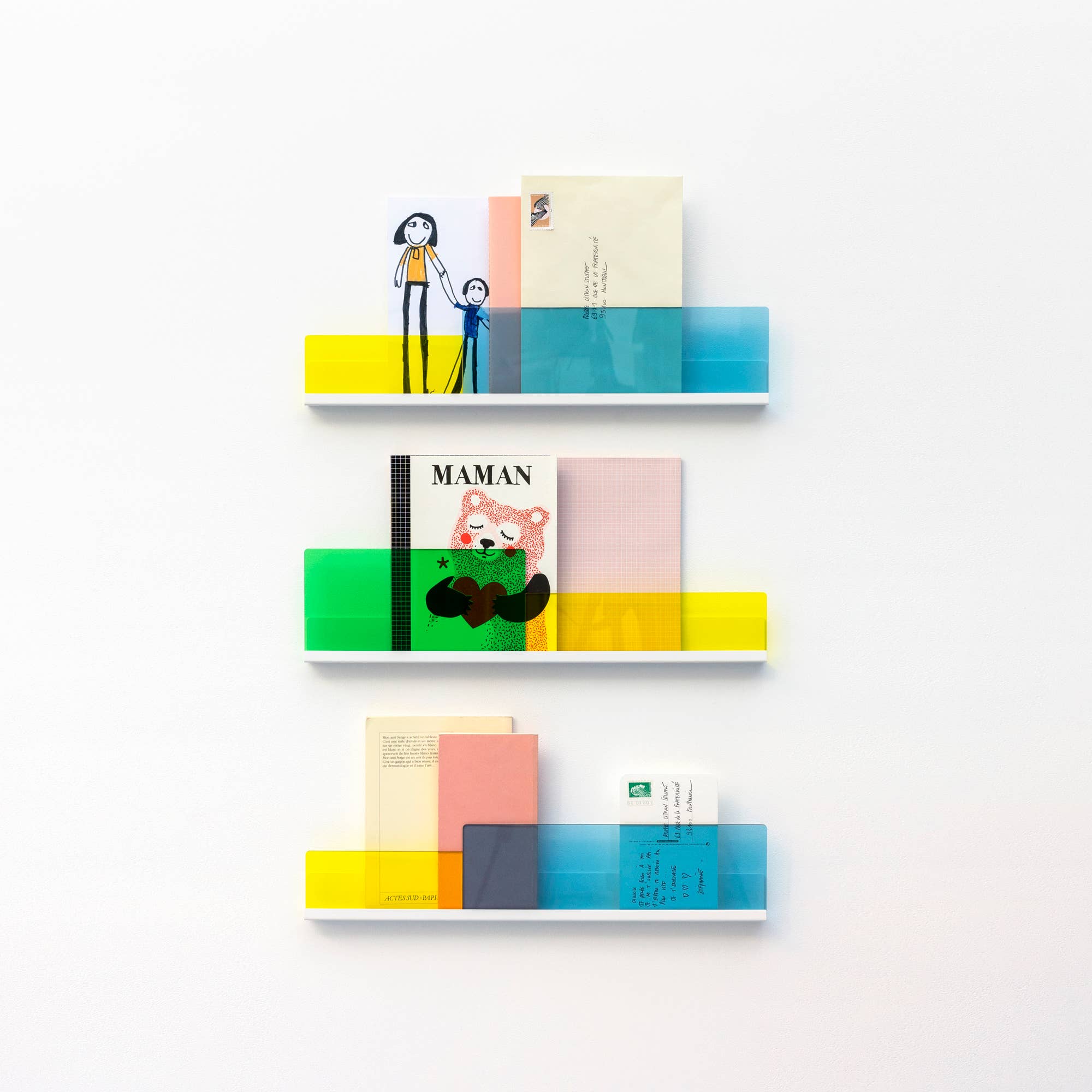 REMOVED BRAND - Vendita all'ingrosso Mensole da parete - CONFEZIONE DA 2 Shelf-Cimaises BLETTE blu e verde5