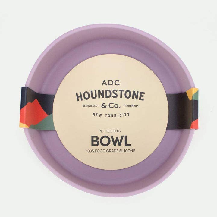 The "Pony" Silicone Dog Bowl, 4.5 Cups, Mauve for wholesale by ADC Houndstone & Co.
