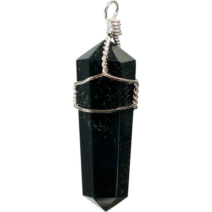 Wire Wrapped Point Pendants - Black Obsidian (Pack of 5) for wholesale by Kheops International
