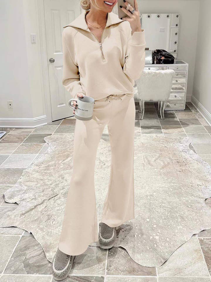 Queen Fashion - Wholesale Top & Skirt Set - Women's - long sleeved sweater wide leg pants two piece set28