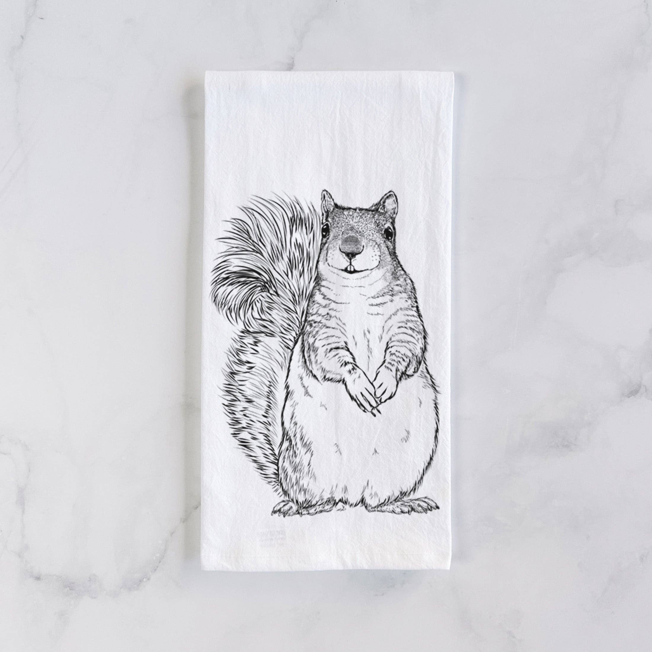 Because Tees - Wholesale Tea Towel - Western Grey Squirrel - Sciurus griseus Tea Towel1