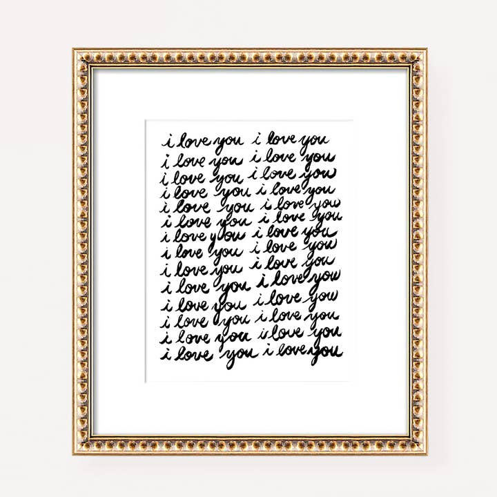 Handwritten I Love You Wall Art Print by Michelle Mospens for wholesale by Michelle Mospens