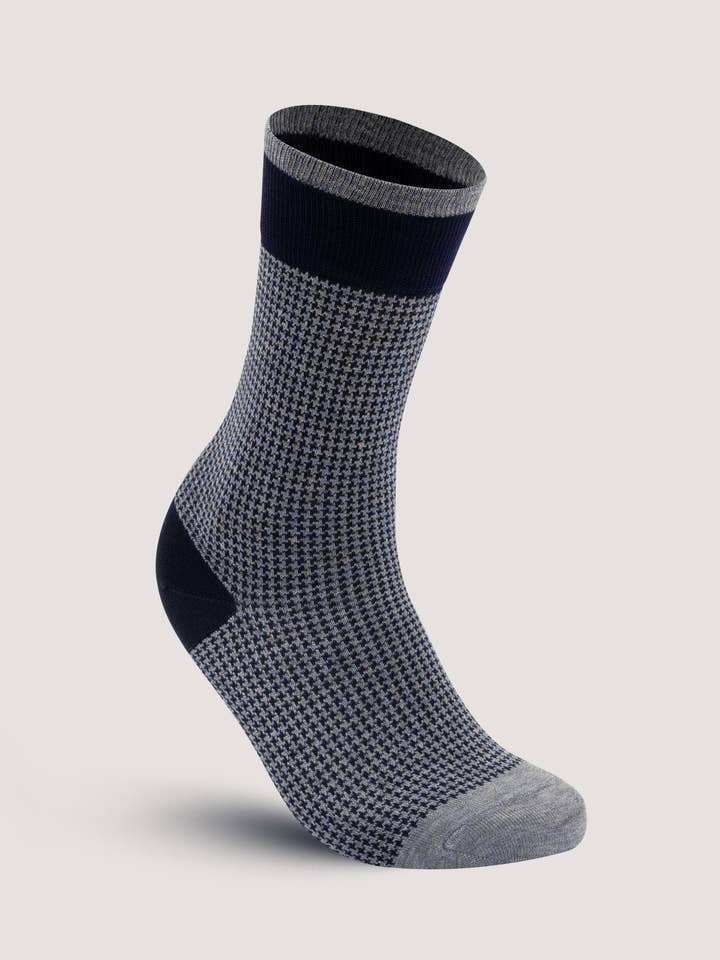 Brian Oak Limited - Venta al por mayor Calcetines - Hombre - Calcetines de algodón con patrón de pata de gallo gris