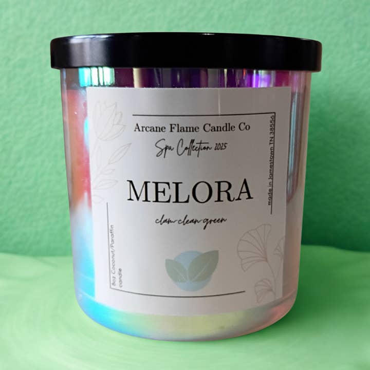 Melora | Spa Candle with Cucumber, Honeydew & Aloe for wholesale by Arcane Flame