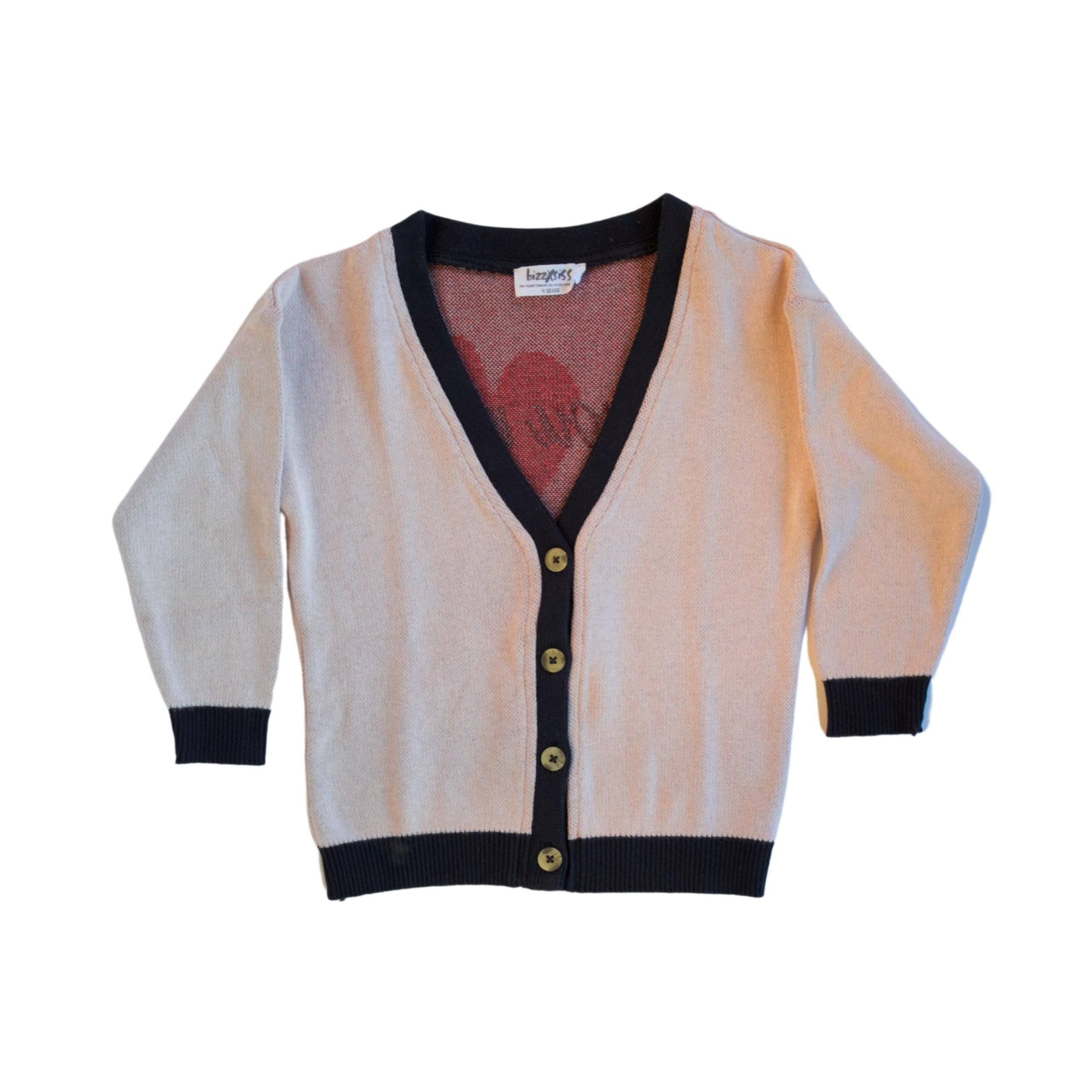 Bizz x Siss - Vente Cardigan – enfant - Cardi en tricot pour filles - Pink Heart Love You Mucho1