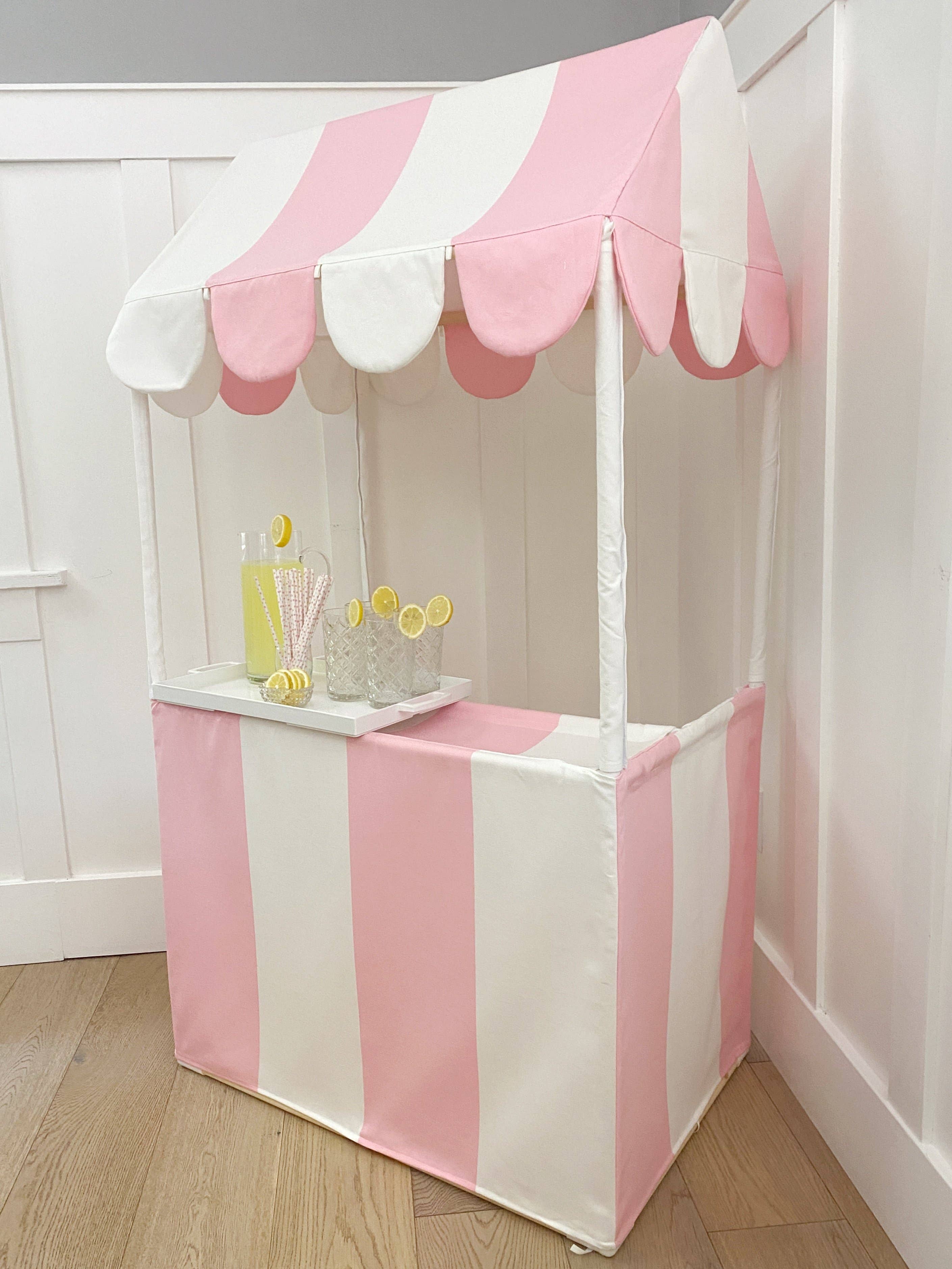 Domestic Objects - Wholesale Tent - Kids - The Market Stand Play Tent in Pink & White Cotton Canvas11