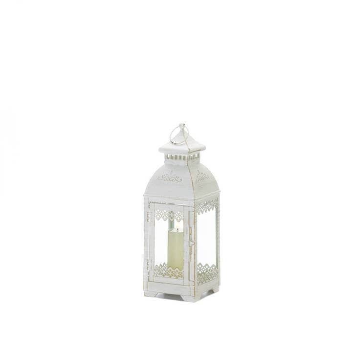 Zingz Home - Wholesale Lantern - White Lace Victorian Style Lantern