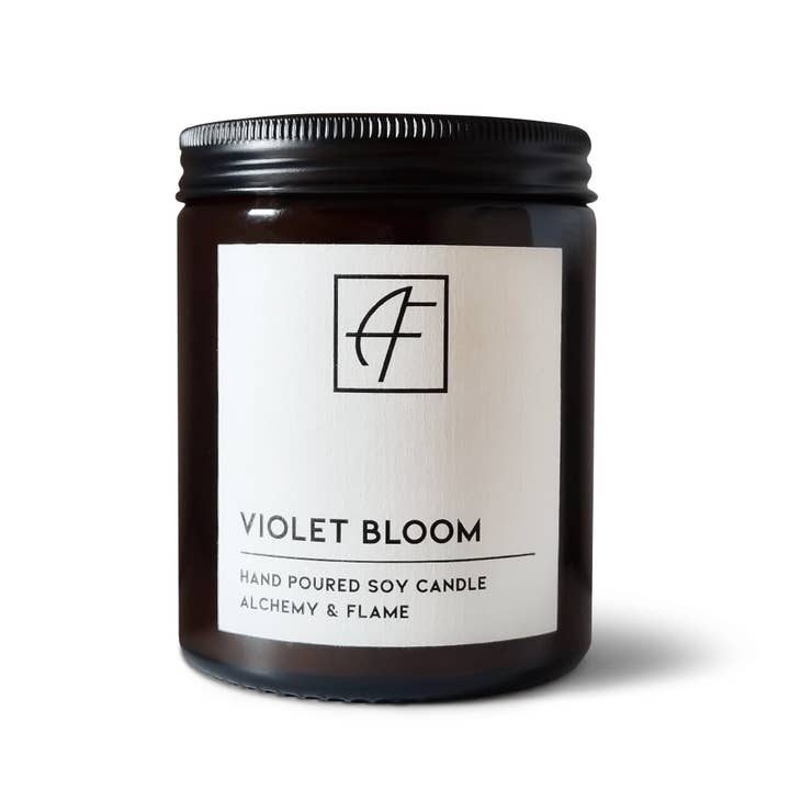Violet Bloom Candle 170g | Wood Wick Candle for wholesale by Alchemy and Flame