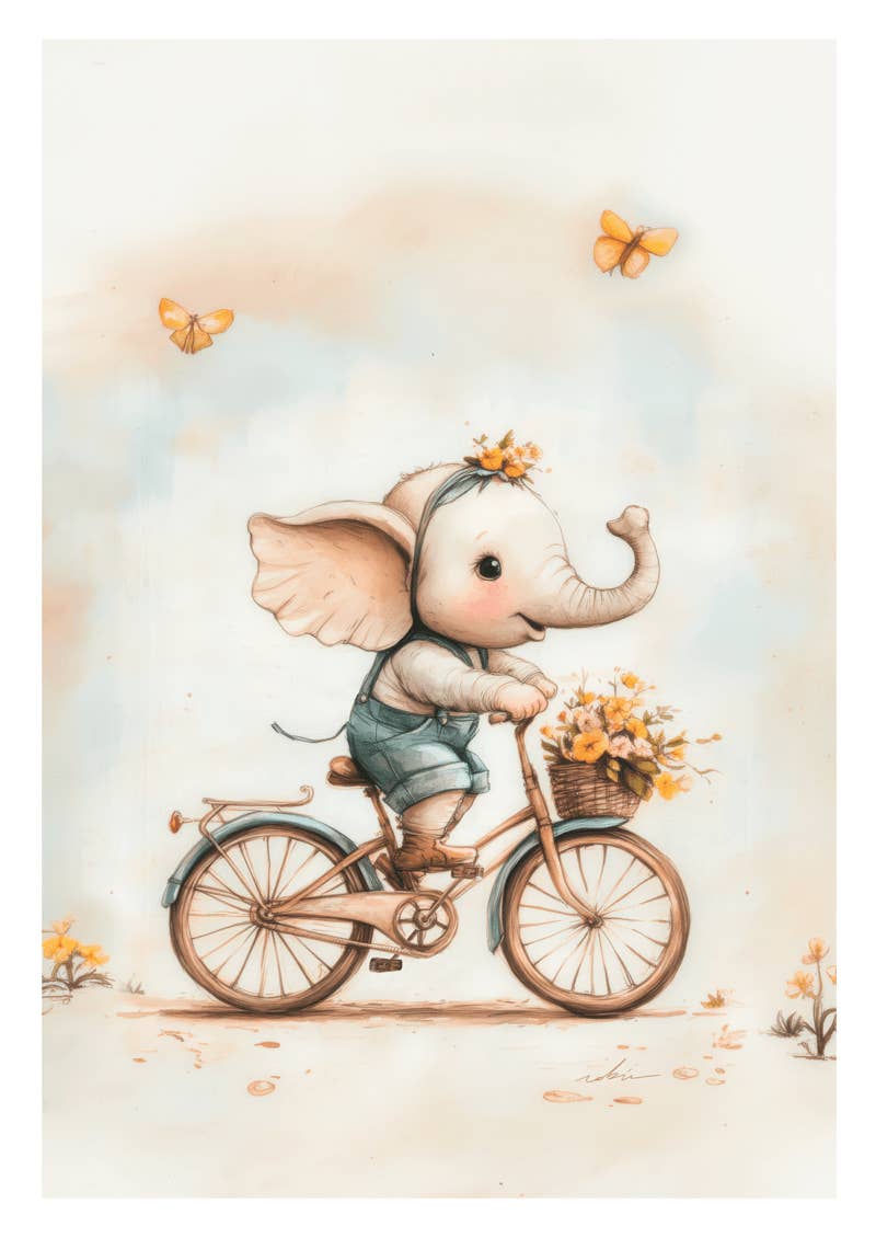 MokaMouse - Wholesale Poster - Camille and her bike