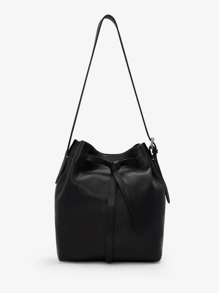 Coya Leren Emmertas - Zwart voor wholesale door Lazaro