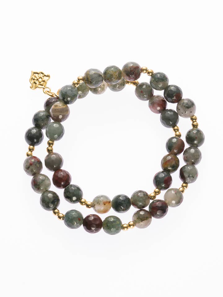 Double Mala Pure Moss Agate for wholesale by samsara collection