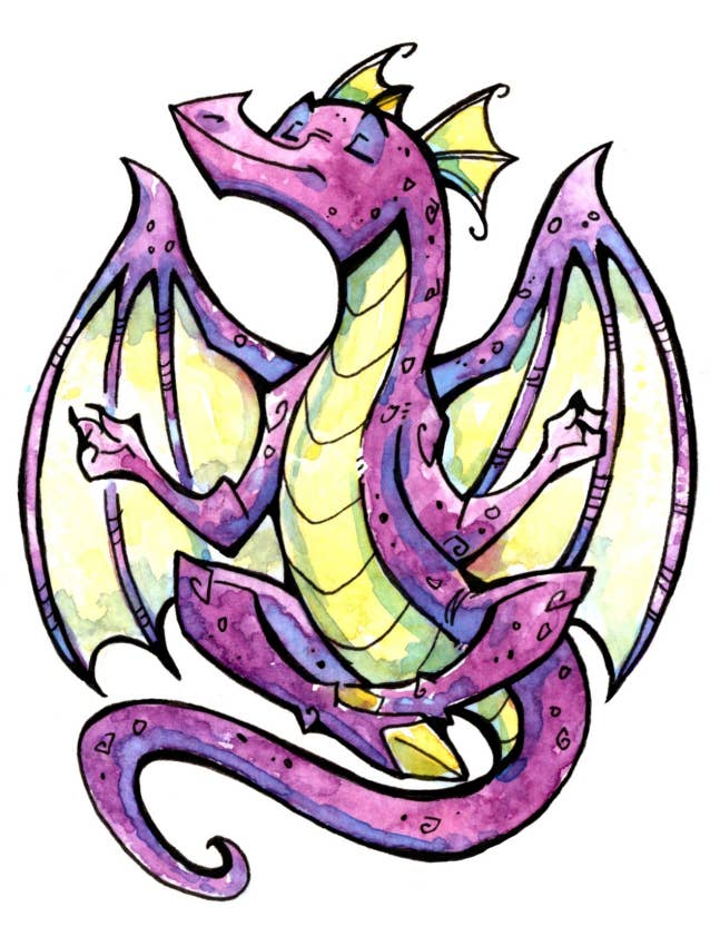 Sticker - Meditating Dragon for wholesale by Corinne Roberts Illustration