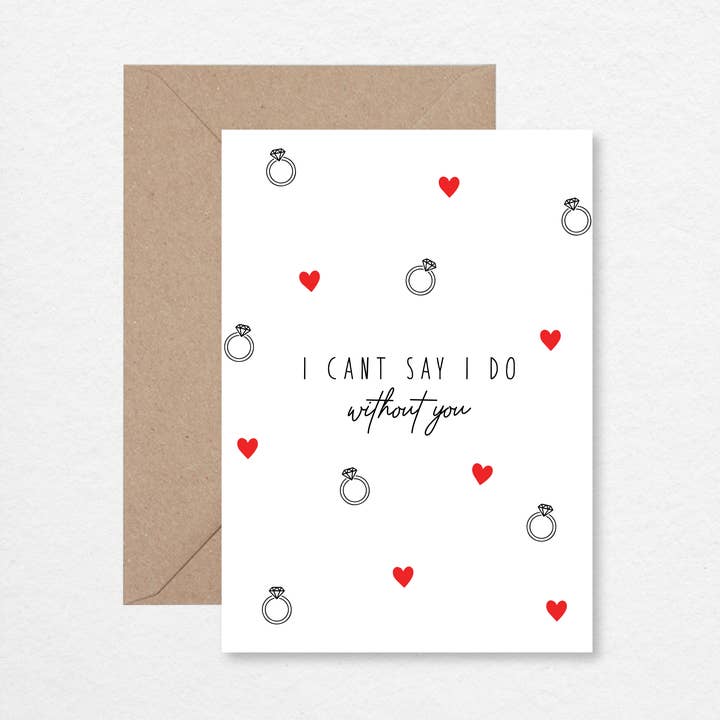 Não posso dizer que faço sem você Cartão comemorativo A6 por atacado de EK DESIGN