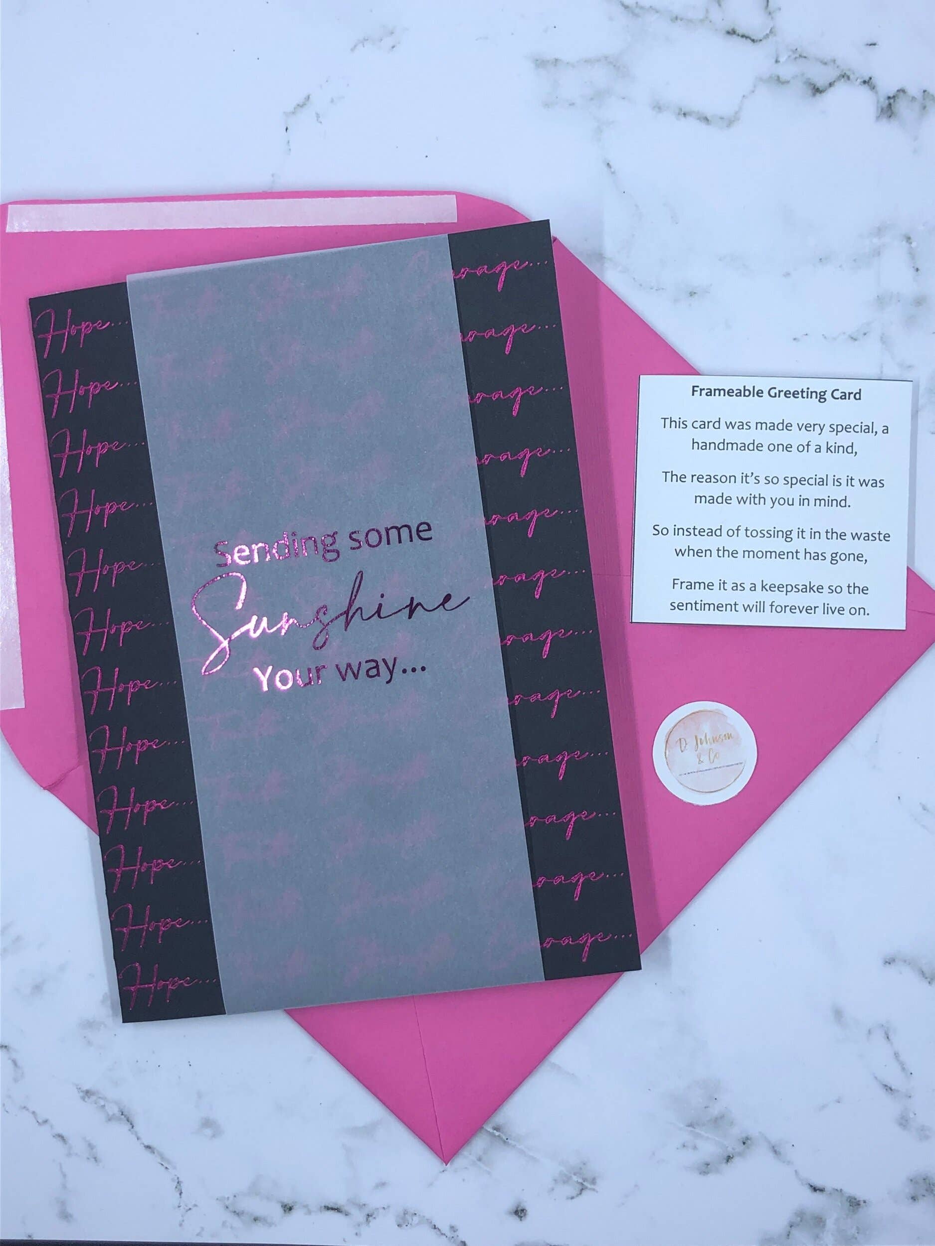 D. Johnson & Co Greetings - Wholesale Thinking of You Card - Sending Some Sunshine Thinking Of You Card3