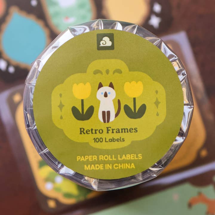 Papieren Rol Etiketten - Retro Lijsten voor wholesale door Thousand Skies