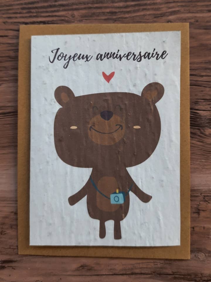 Card to plant - Happy birthday for wholesale by Des Mots Qui Fleurissent