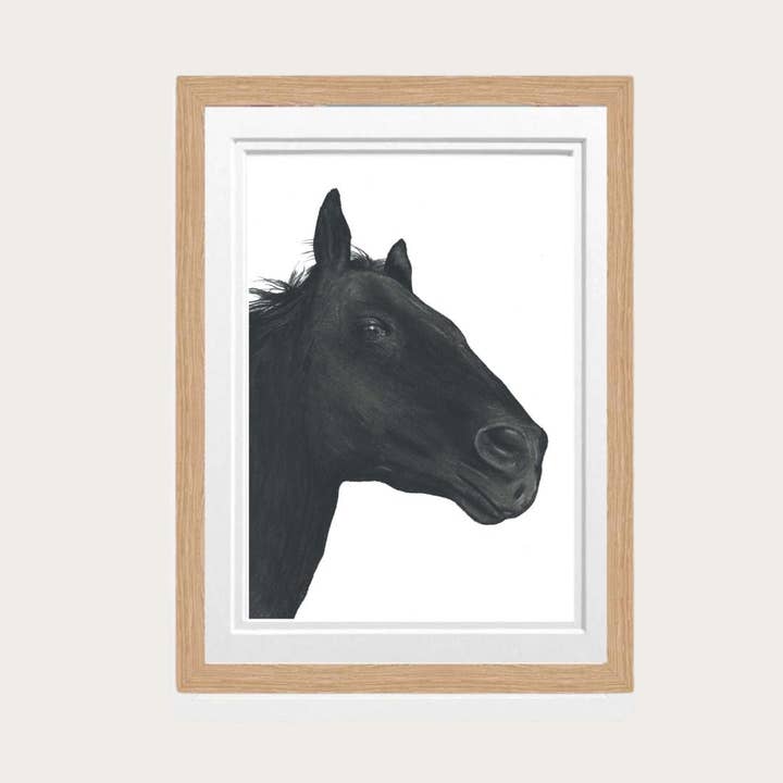 Horse Fine Art A4 Print – Hand-Drawn Wildlife Illustration for wholesale by Libra Fine Arts