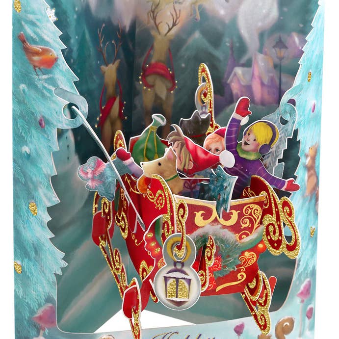 Santoro - Sleigh Swing Card Christmas for wholesale by Boston International