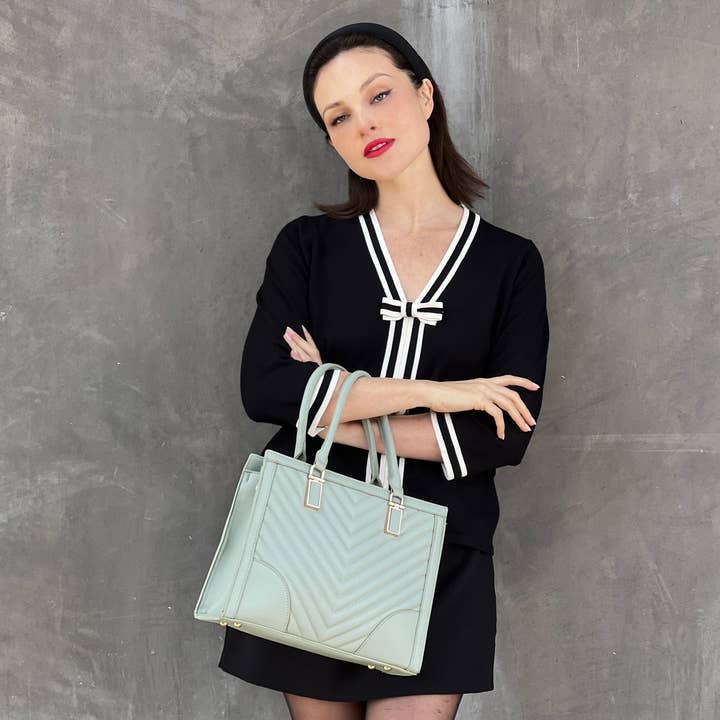 KAYLA+AVA - Wholesale Satchel - Women's - ATHENA CHEVRON SATCHEL3