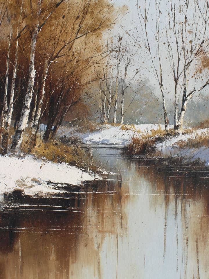 Early Snow Winterscape - Winter Landscape Art Print - 8"x10" Artwork for 11"x14" Frame for wholesale by Mowbi