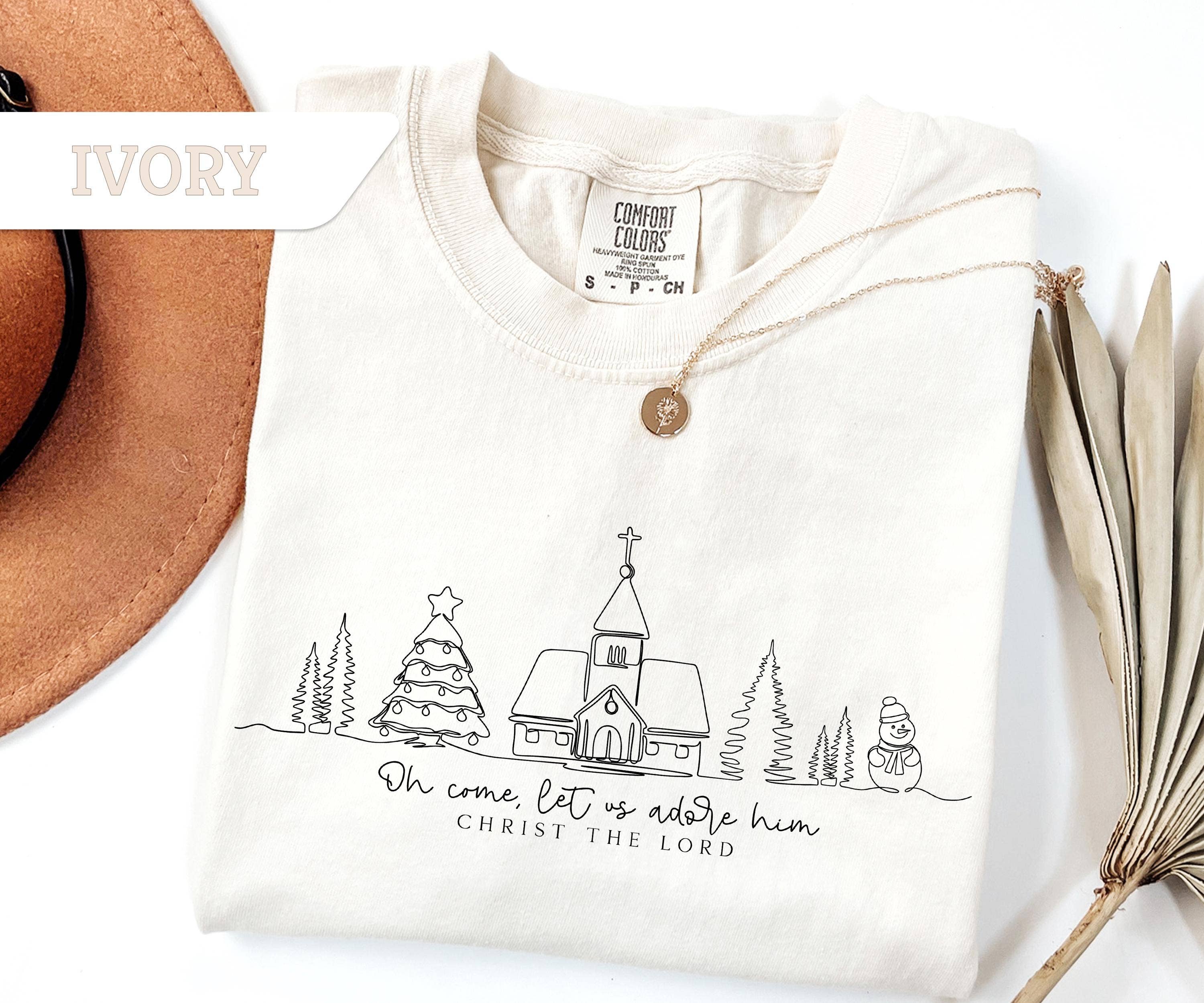 Glaime - Wholesale T-Shirt (Graphic) - Women's - Comfort Colors Oh Come Let Us Adore Him Sweatshirt, Nativity0