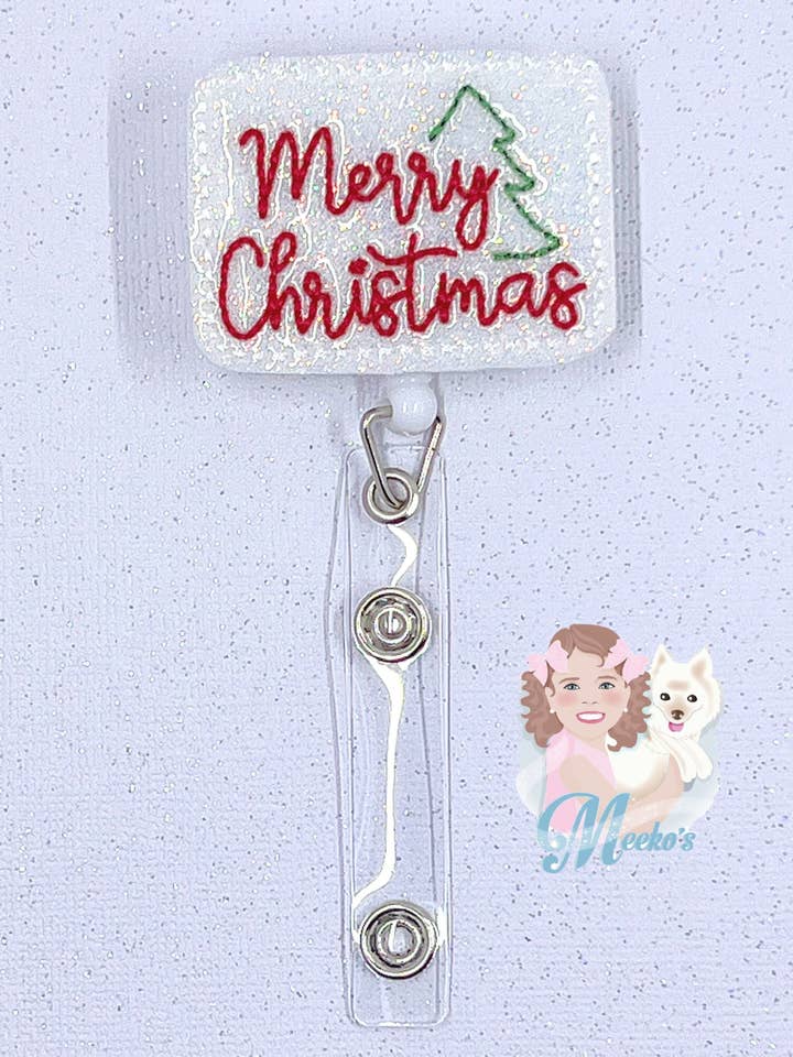 Bobine de badge de Noël pour infirmières et enseignants avec clip d'identification pour la vente par Meeko’s Must Haves