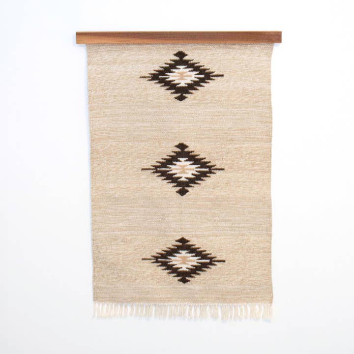 Chitki (Crisp) Wool Rug / Wall Hanging + Wood Hanger ($240 value) for wholesale by Hustle & Blush
