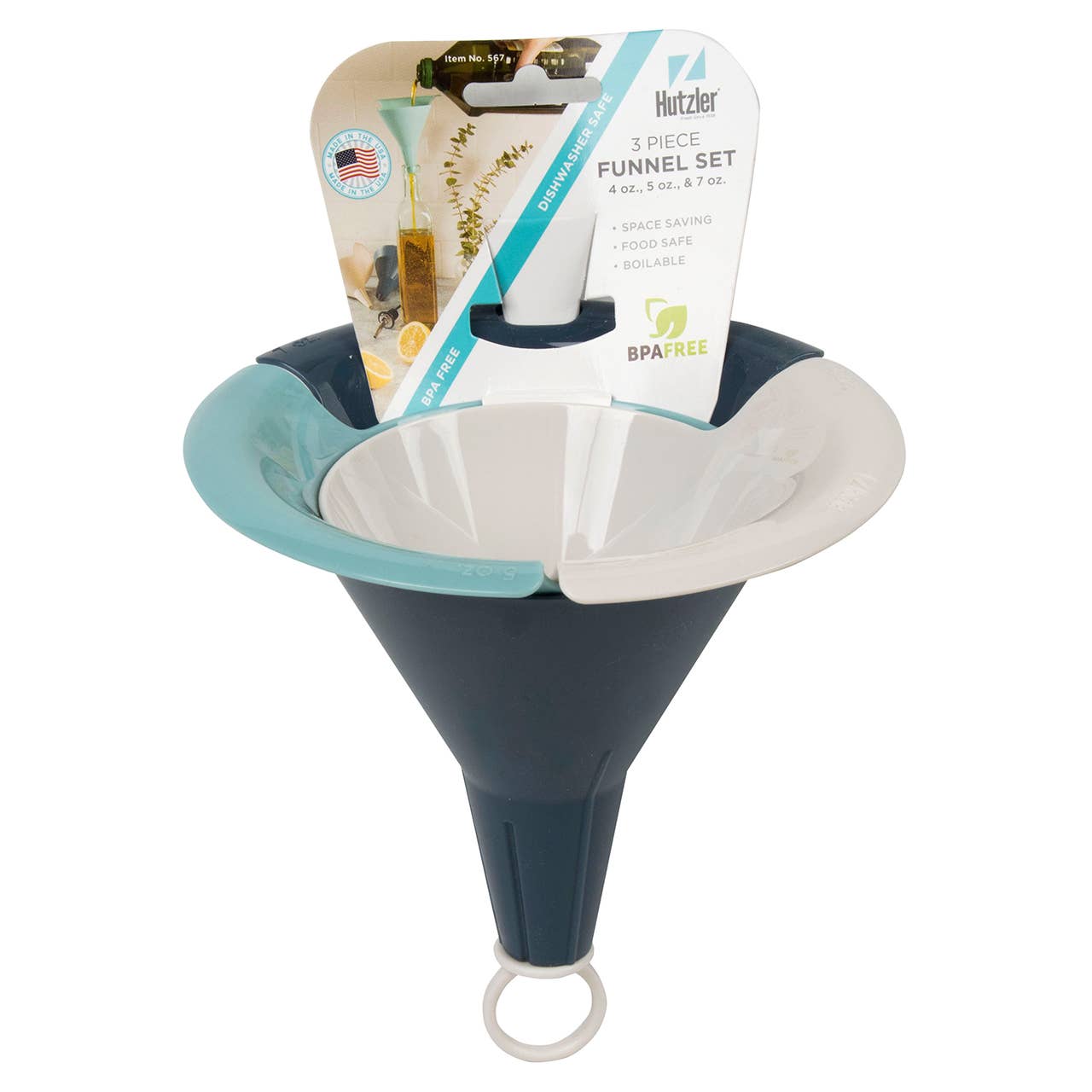 Gourmac - Wholesale Funnel - 3-Piece Interlocking Funnel Set Counter Display2