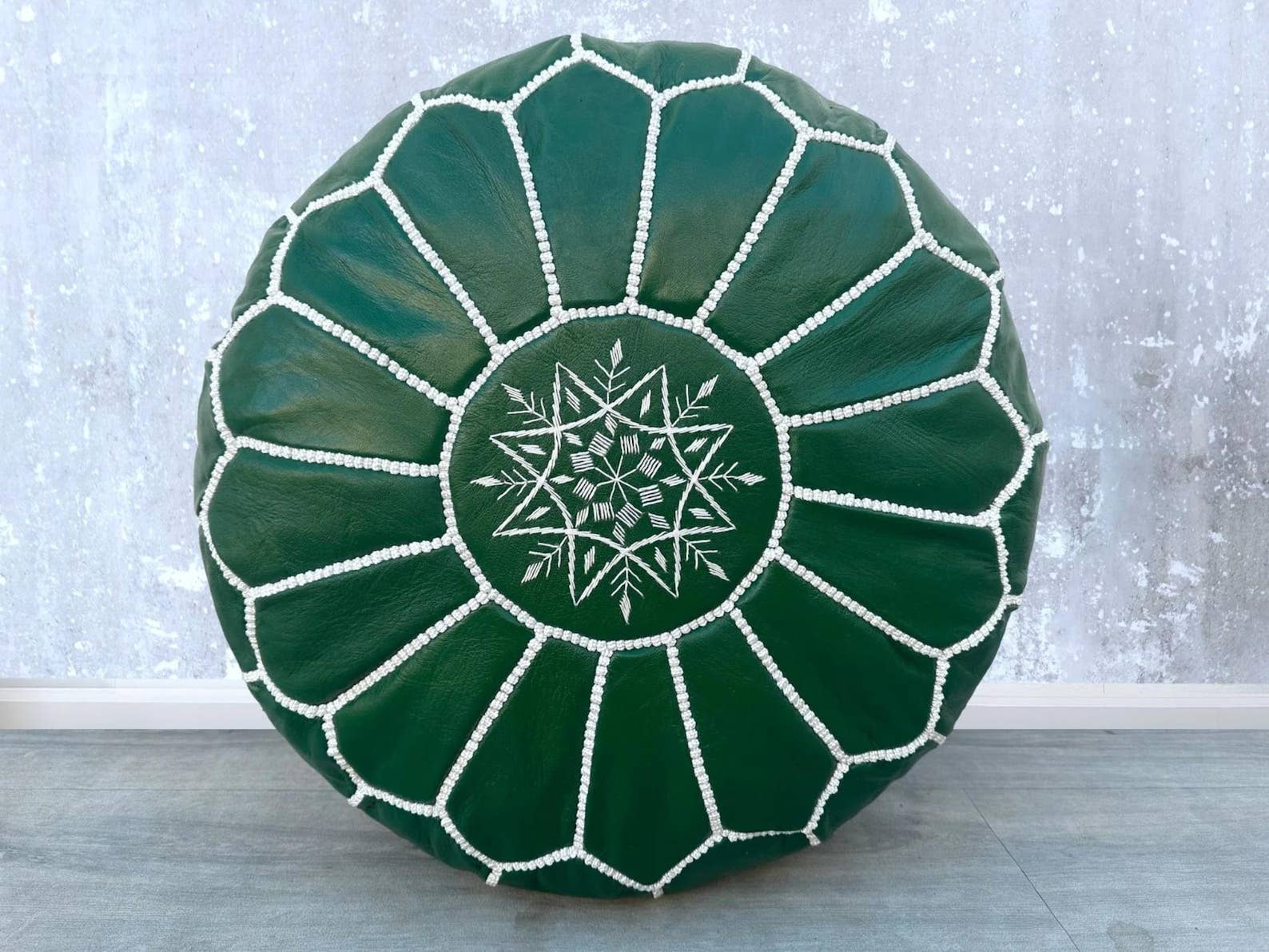 HandHappiness - Vente Pouf - Pouf Ottoman marocain en cuir fait main5