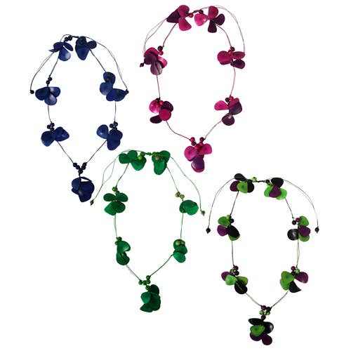 One World Projects – wholesale Beaded/pearl necklace – Tagua Multi-Colored Slice Necklaces0