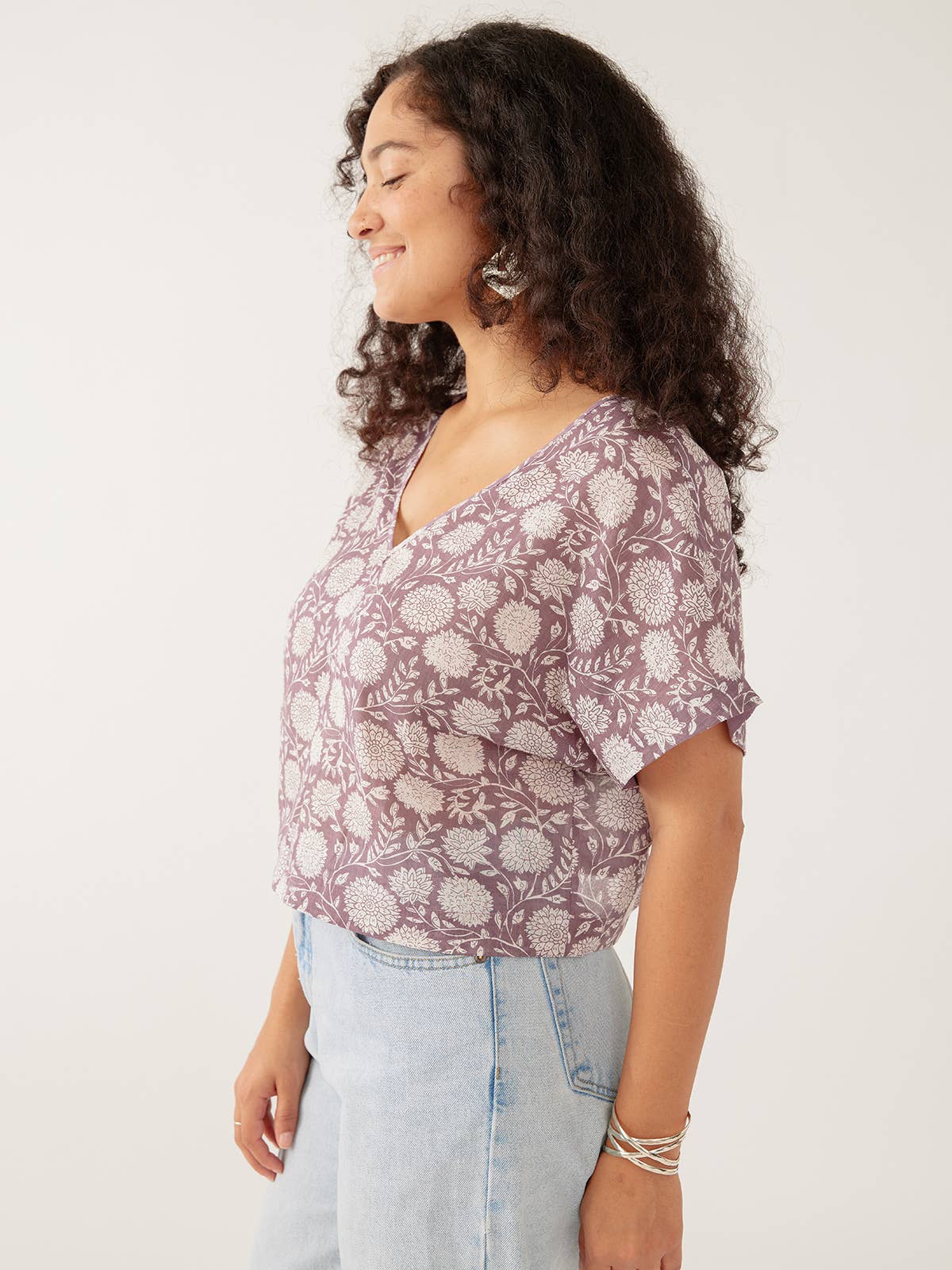 Riley V-Neck Dolman Top French Lilac for wholesale on Faire3