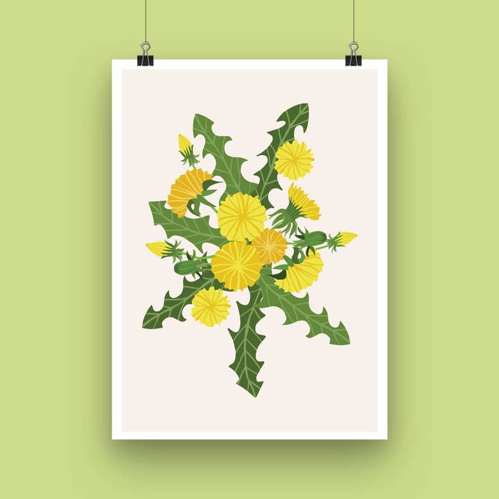 'Dandelion' Flower Art Print for wholesale by Joanne de Pace Design Studio